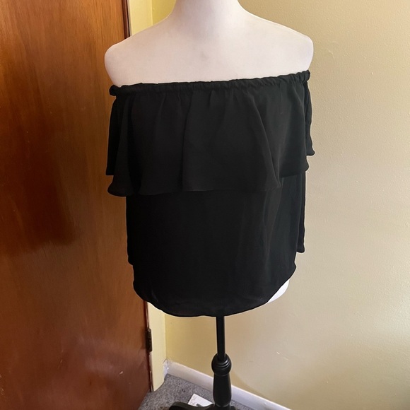 C Lective Elegant Black Off-Shoulder Top Size Large - Picture 1 of 6